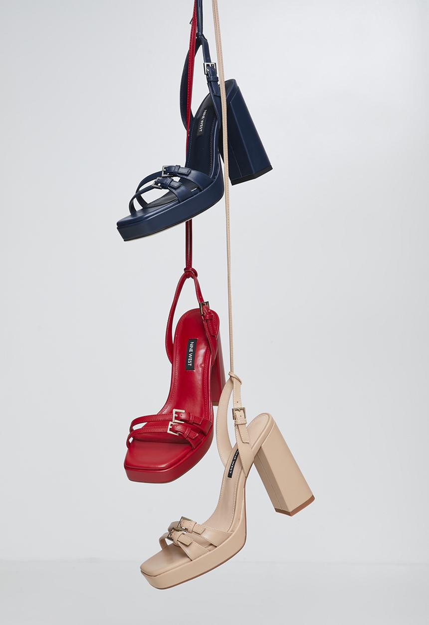 Nine West - Benalde Ankle Strap Heel - Red