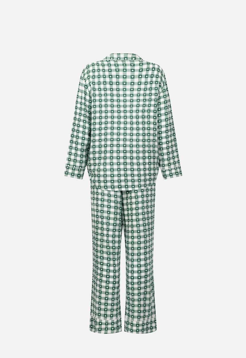 Hunkemoller - Pj ls vis twill print - green gables