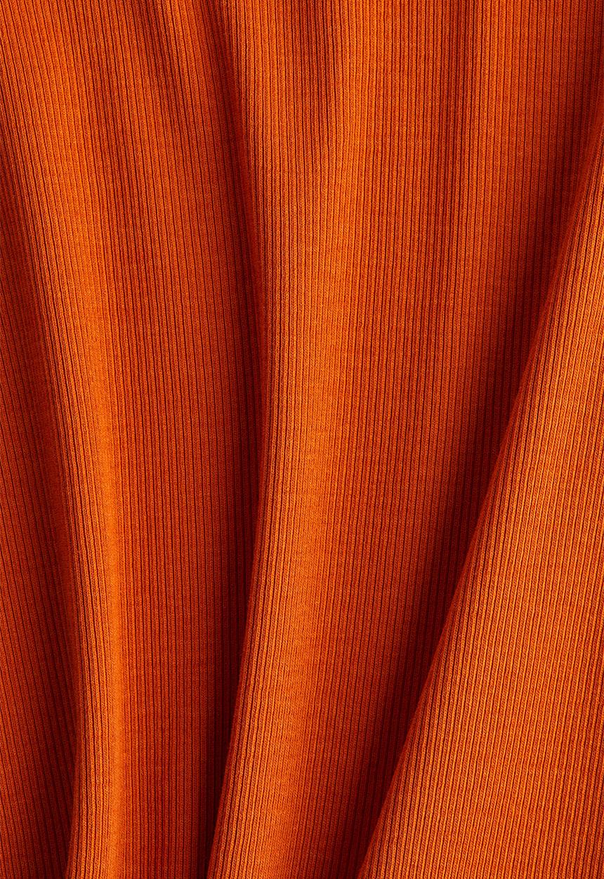 H&M - Ribbed t-shirt - dark orange 