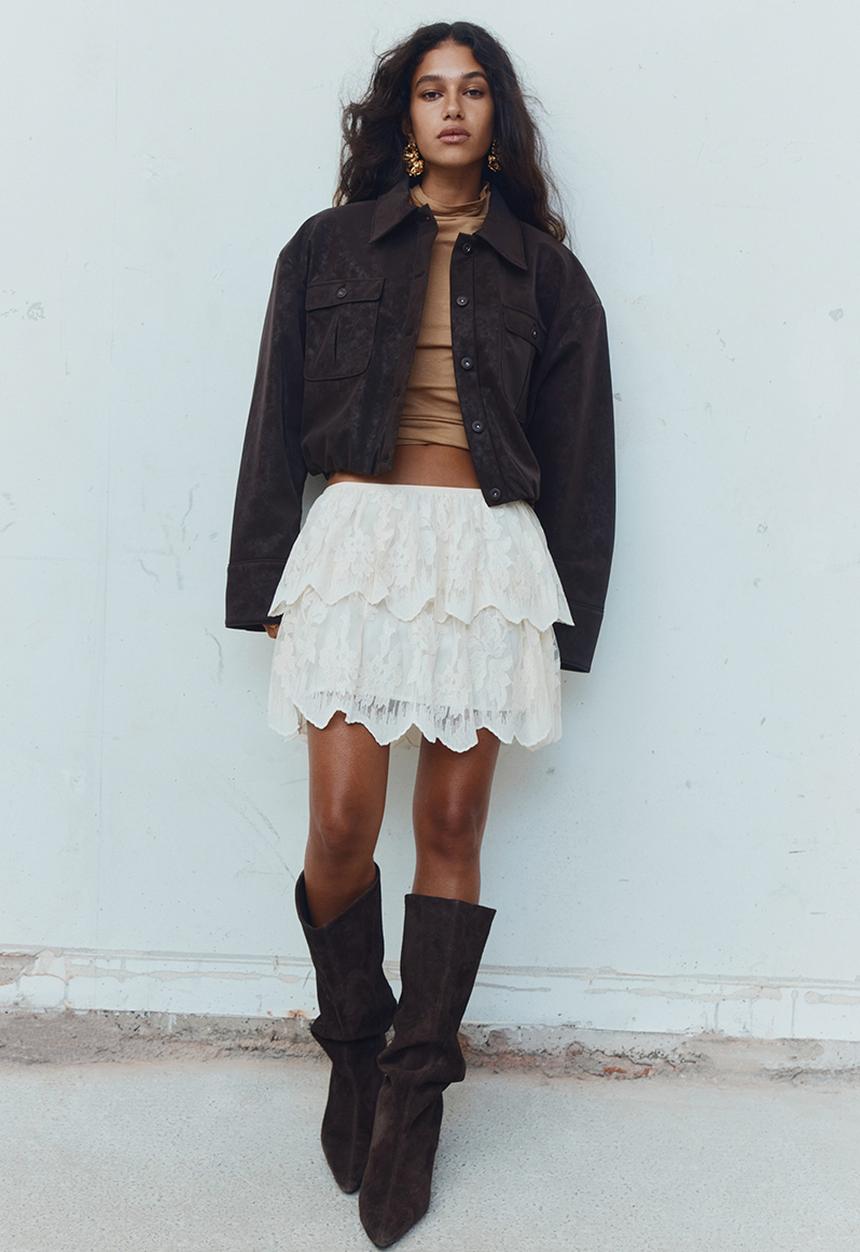 H&M - Coated bomber jacket - dark brown
