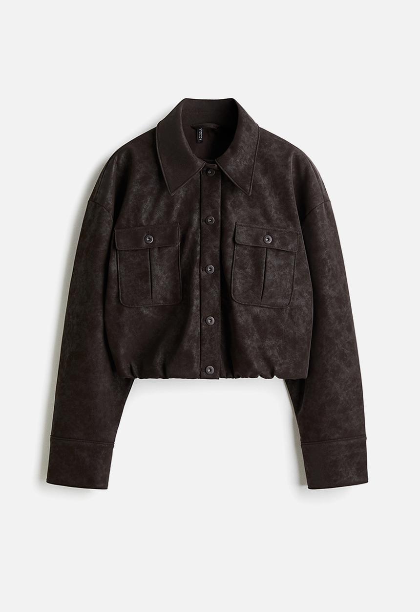 H&M - Coated bomber jacket - dark brown