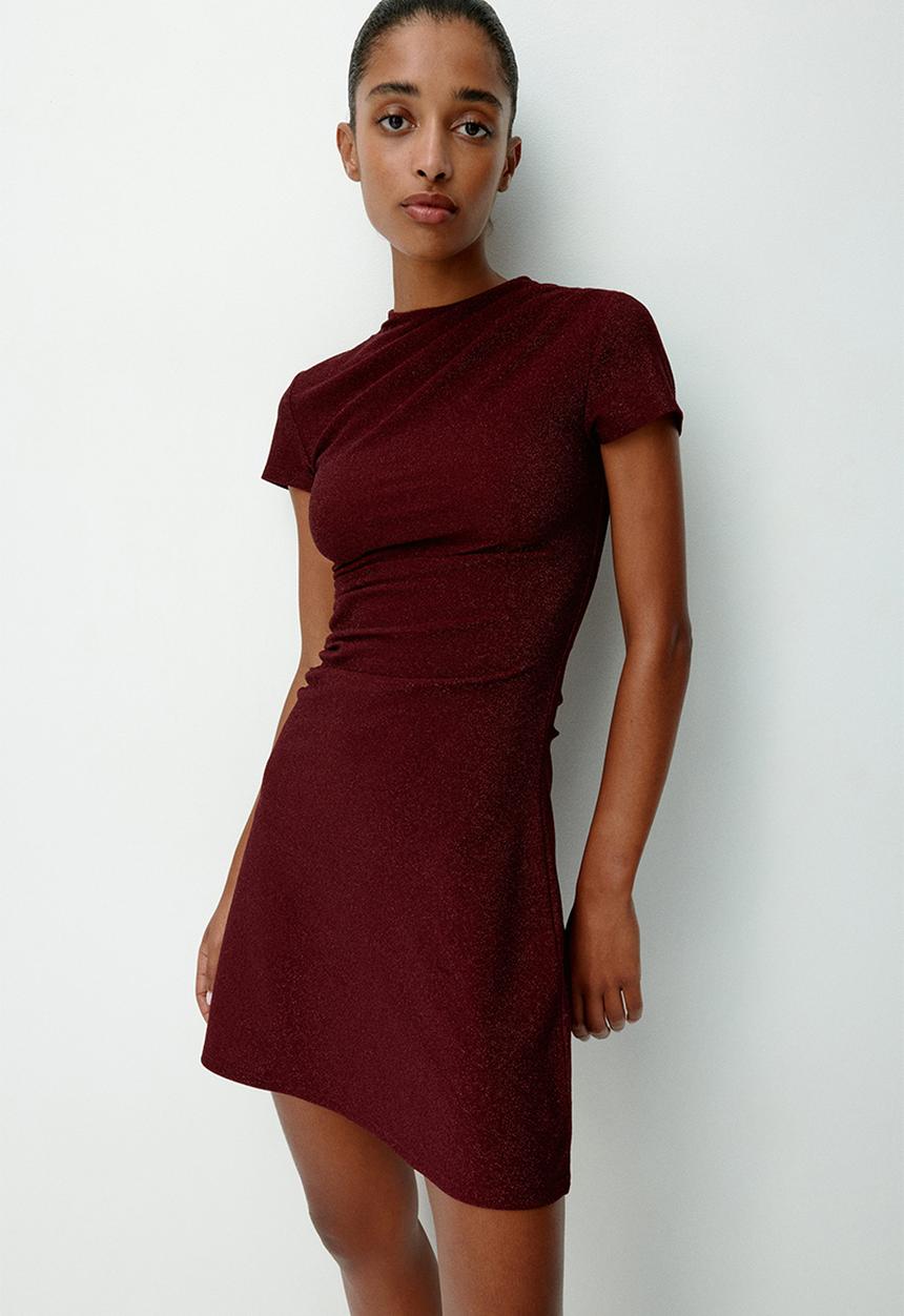 H&M - Draped dress - burgundy