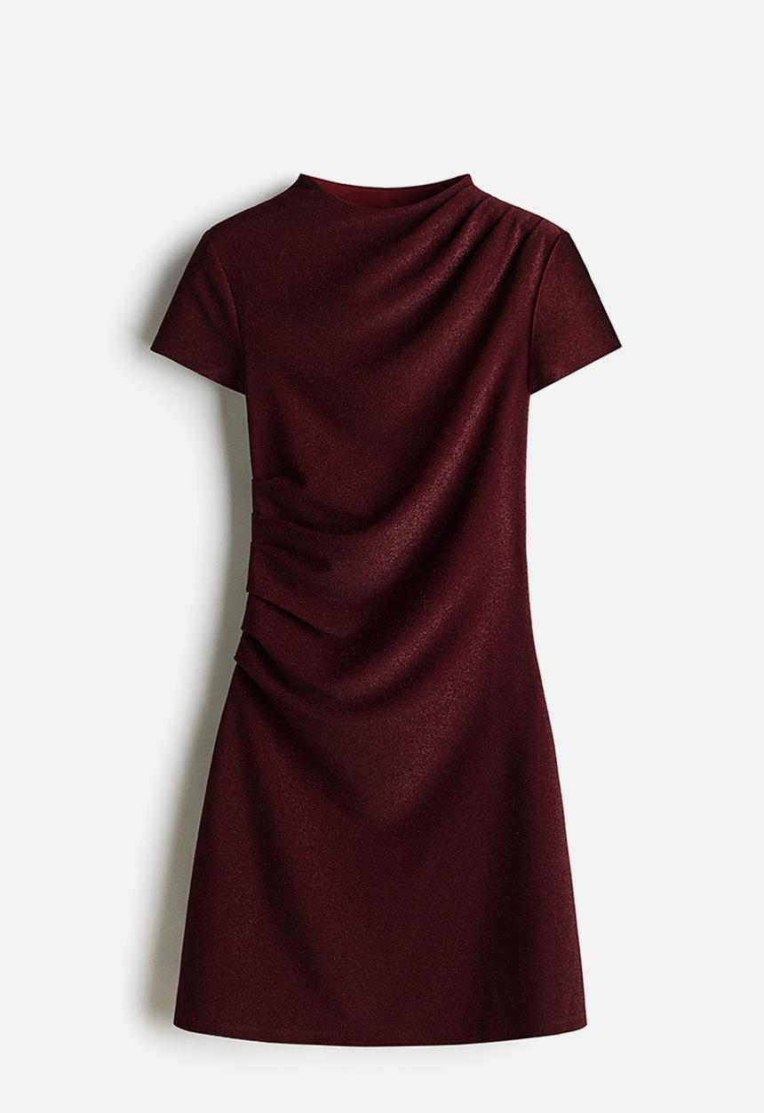 H&M - Draped dress - burgundy