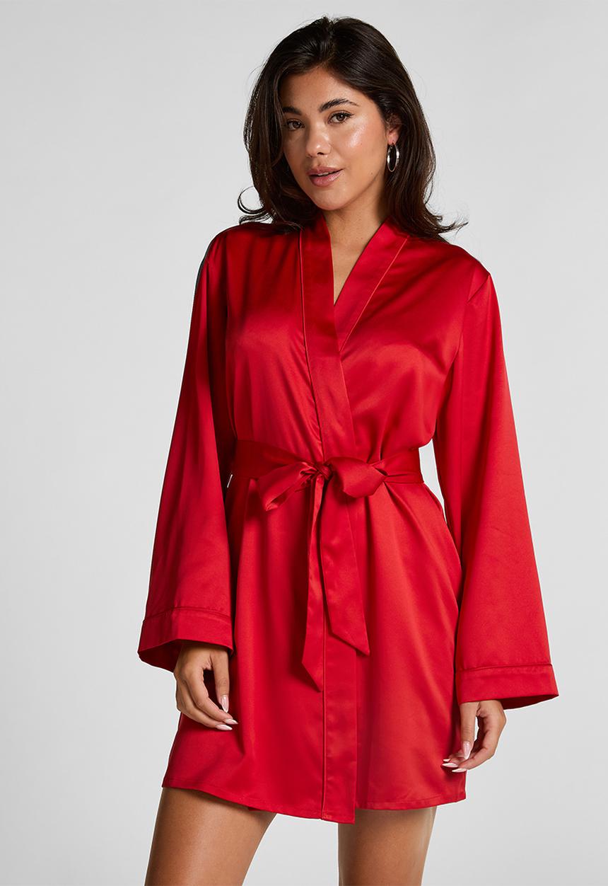 Hunkemoller - Kimono satin - chili pepper