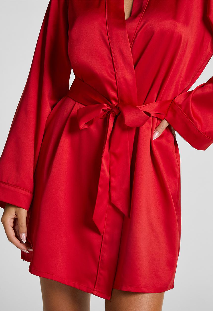 Hunkemoller - Kimono satin - chili pepper