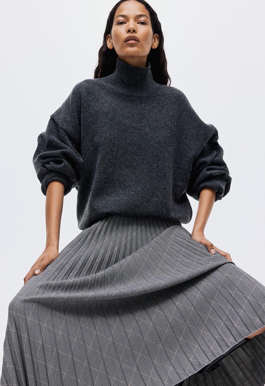 H&M - Pleated skirt - dark grey