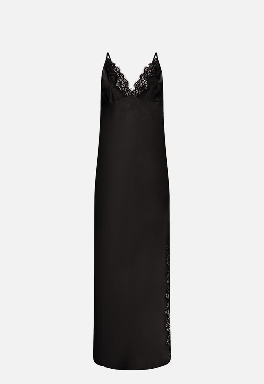 Hunkemoller - Slip dress long satin lace mya - caviar
