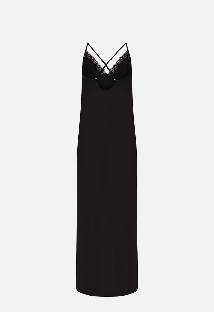 Hunkemoller - Slip dress long satin lace mya - caviar