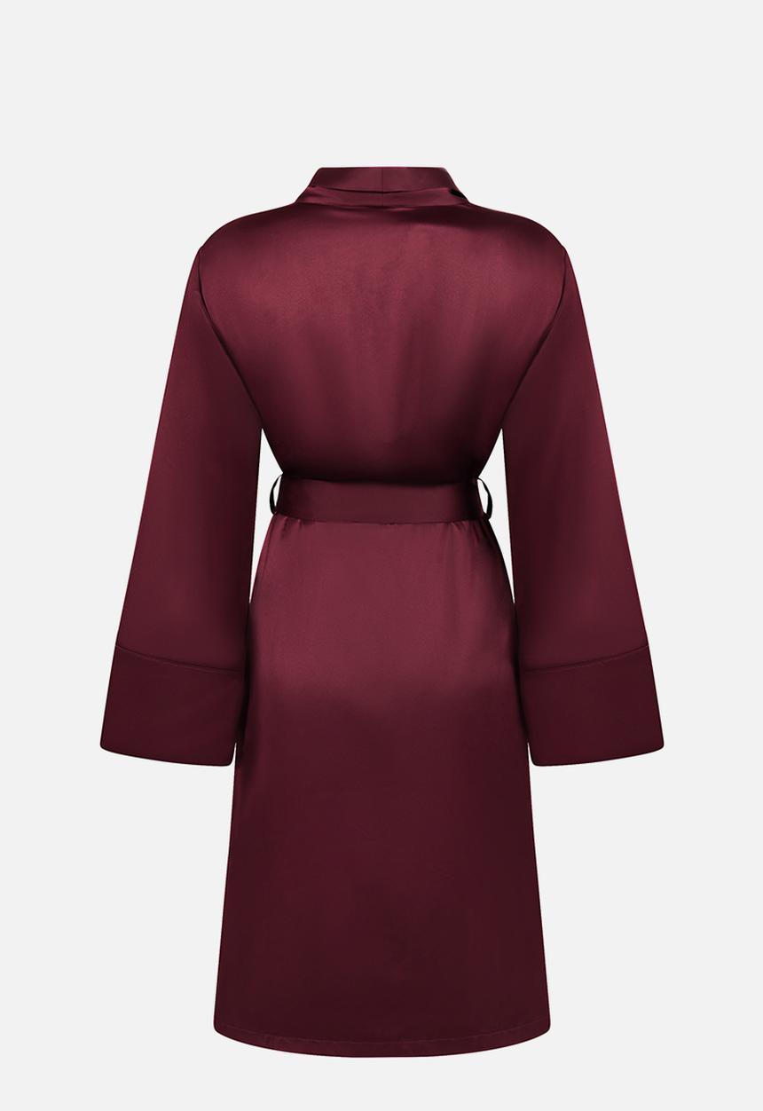 Hunkemoller - Robe long satin fleece - fig