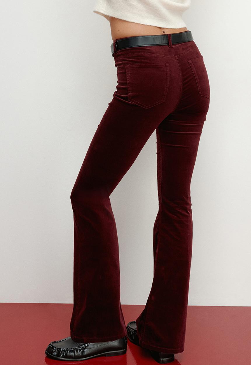 H&M - Flared corduroy trousers - burgundy 