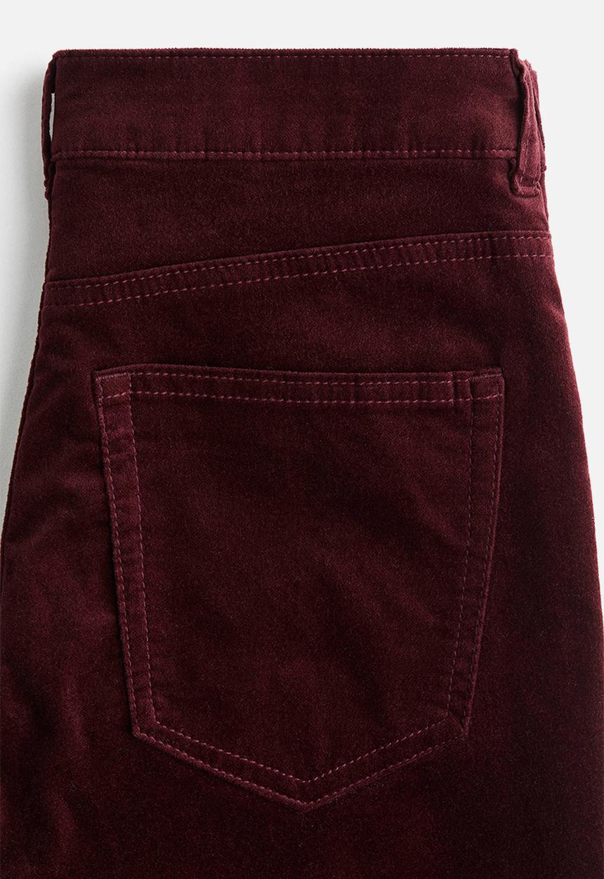 H&M - Flared corduroy trousers - burgundy 