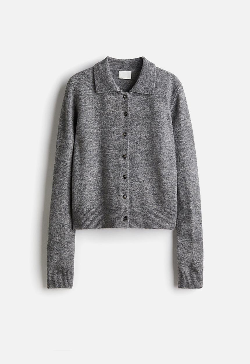 H&M - Collared cardigan - grey marl