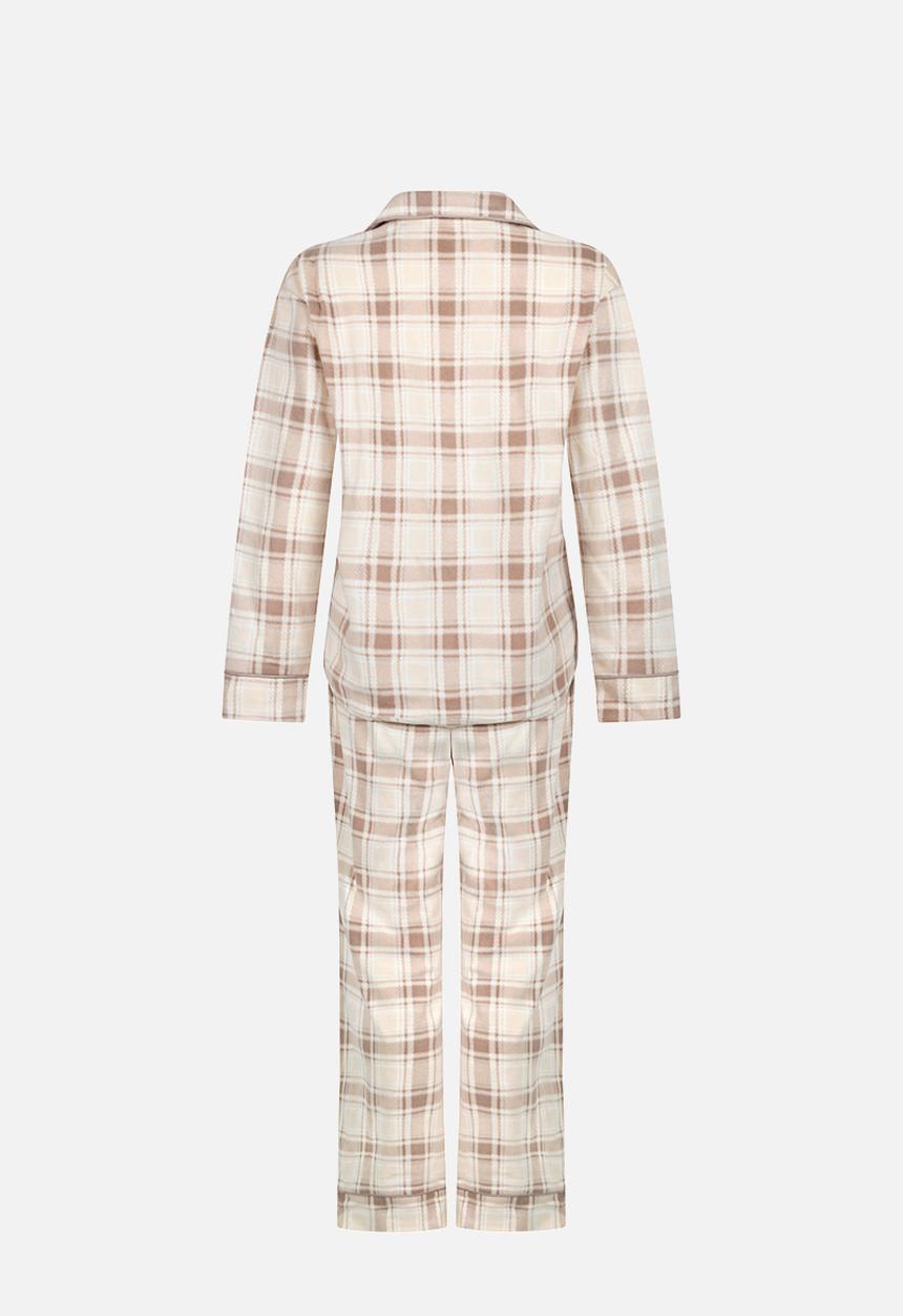 Hunkemoller - Pj ls polar fleece check - whitecap gray