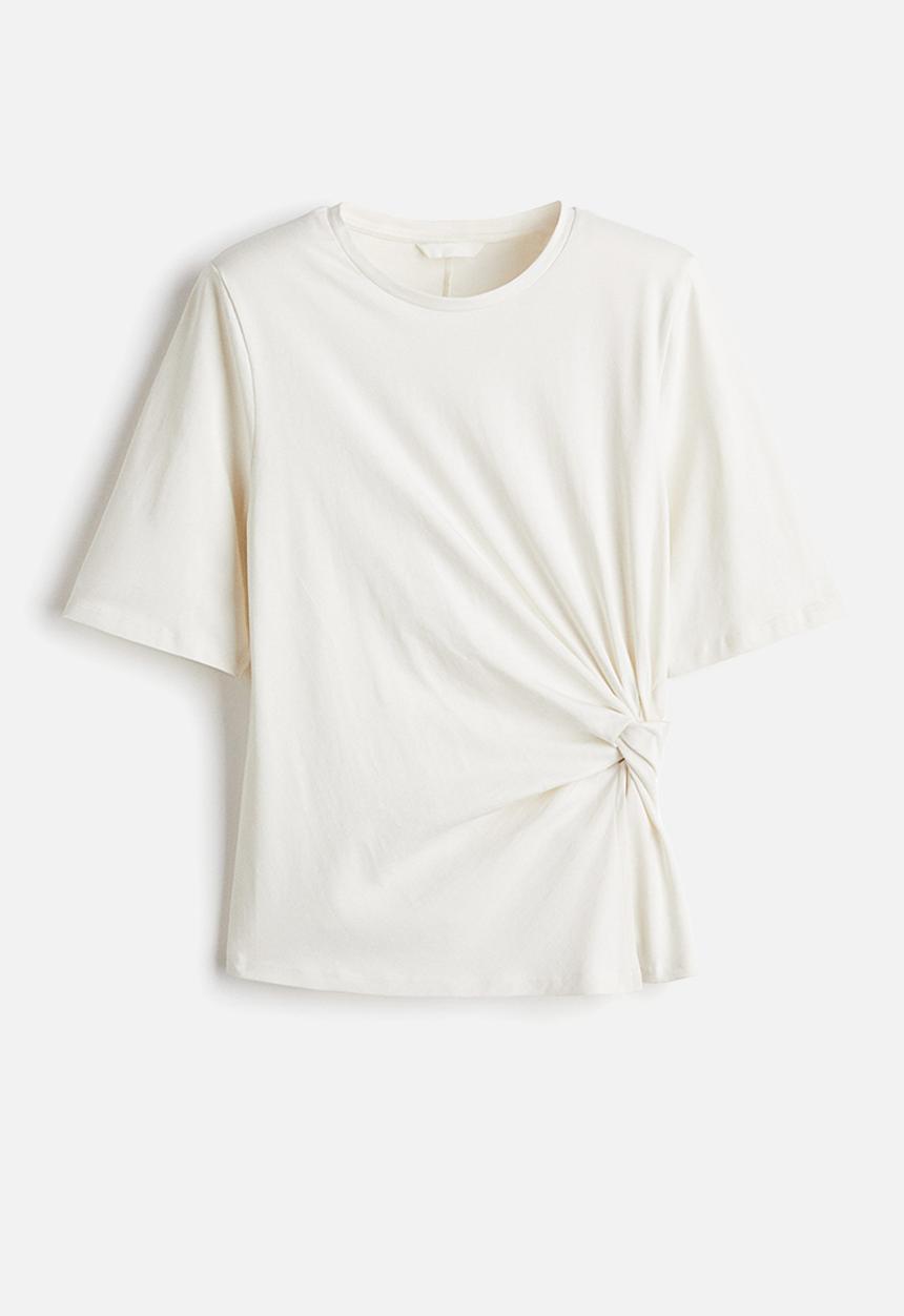 H&M - Twist-detail t-shirt - white