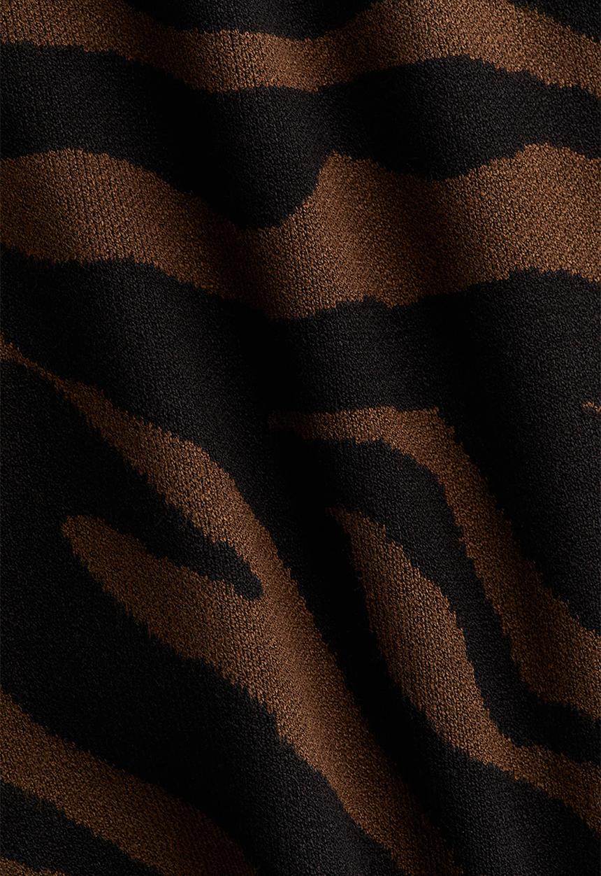 H&M - Jacquard-knit dress - dark brown zebra print 