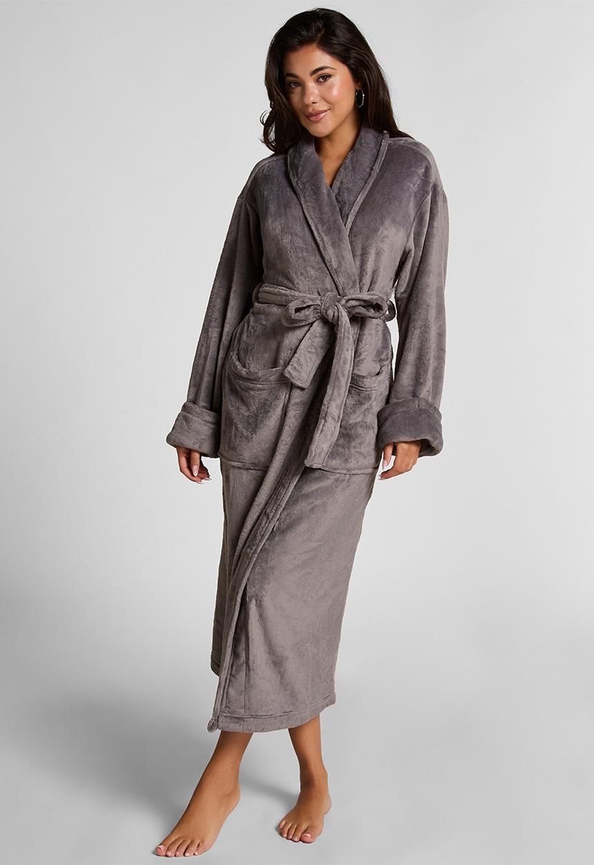 Robe long soft fleece - volcanic glass