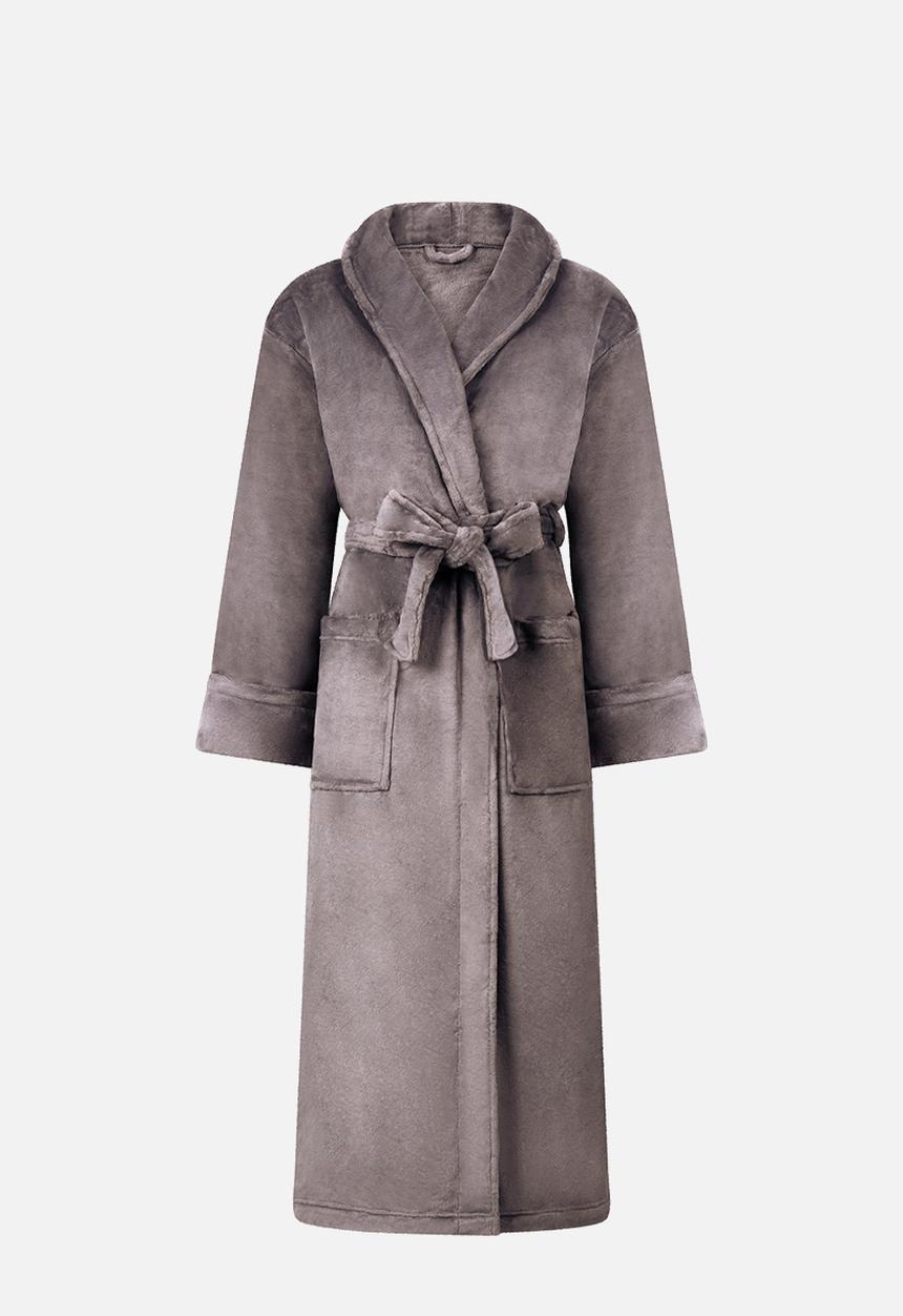 Robe long soft fleece - volcanic glass