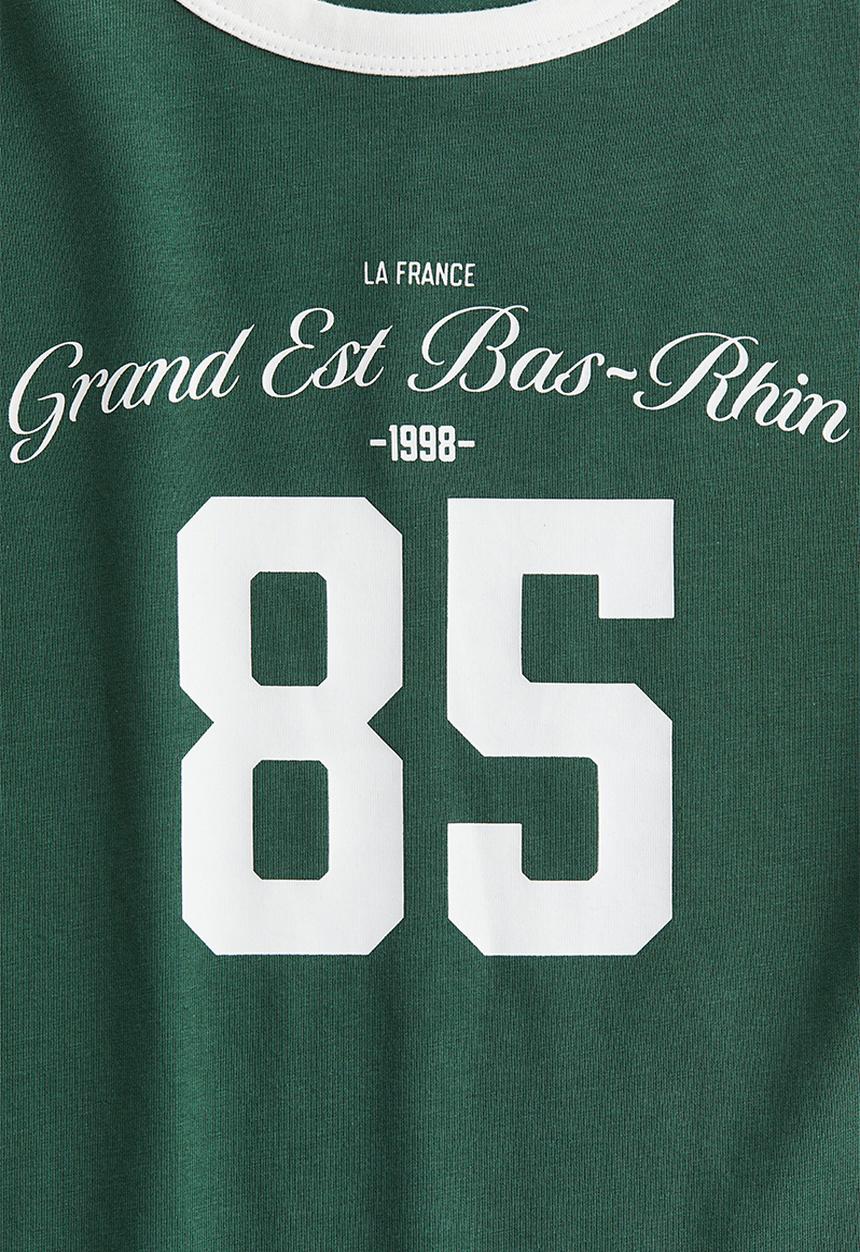 H&M - Fitted cotton t-shirt - dark green/85