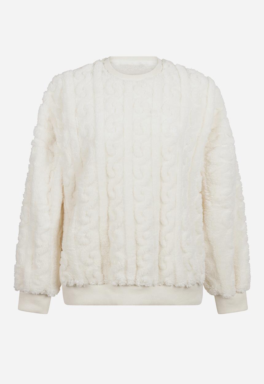Hunkemoller - Top long sleeve cable fleece - gardenia