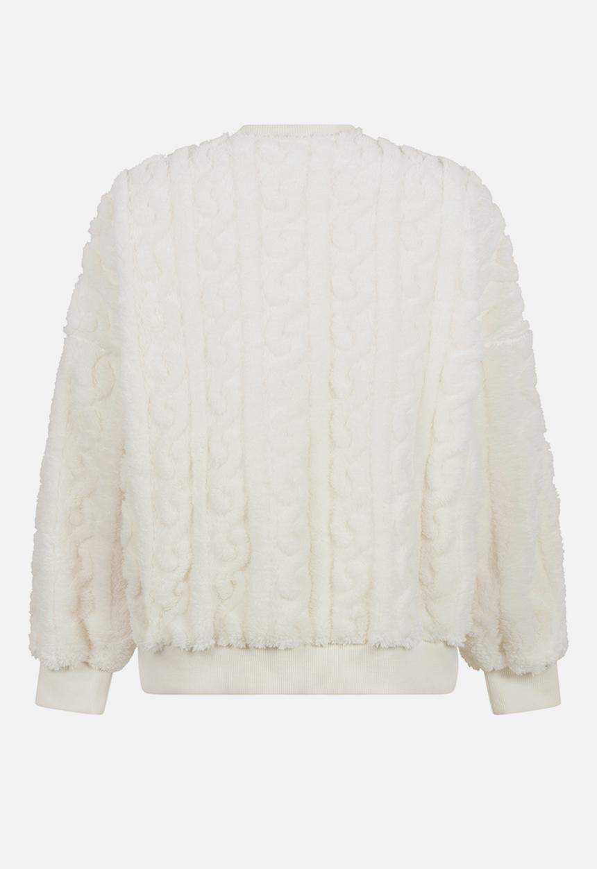 Hunkemoller - Top long sleeve cable fleece - gardenia