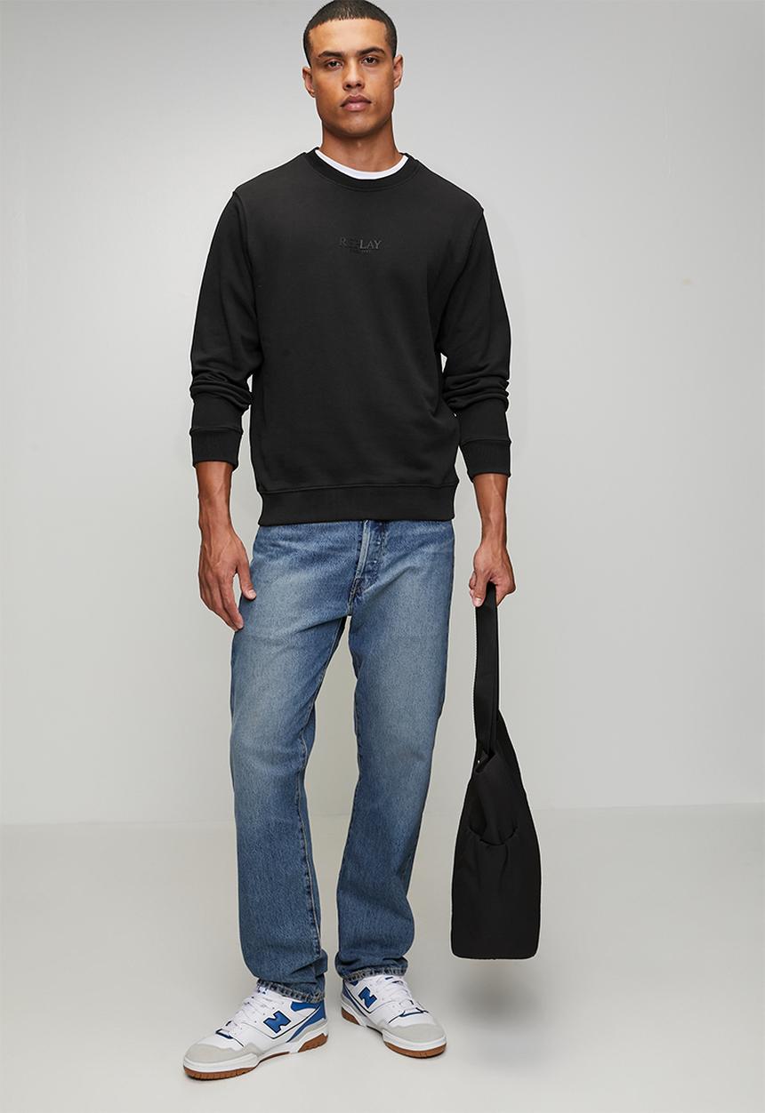 Replay - Cotton Terry Fleece Pull Over - Black