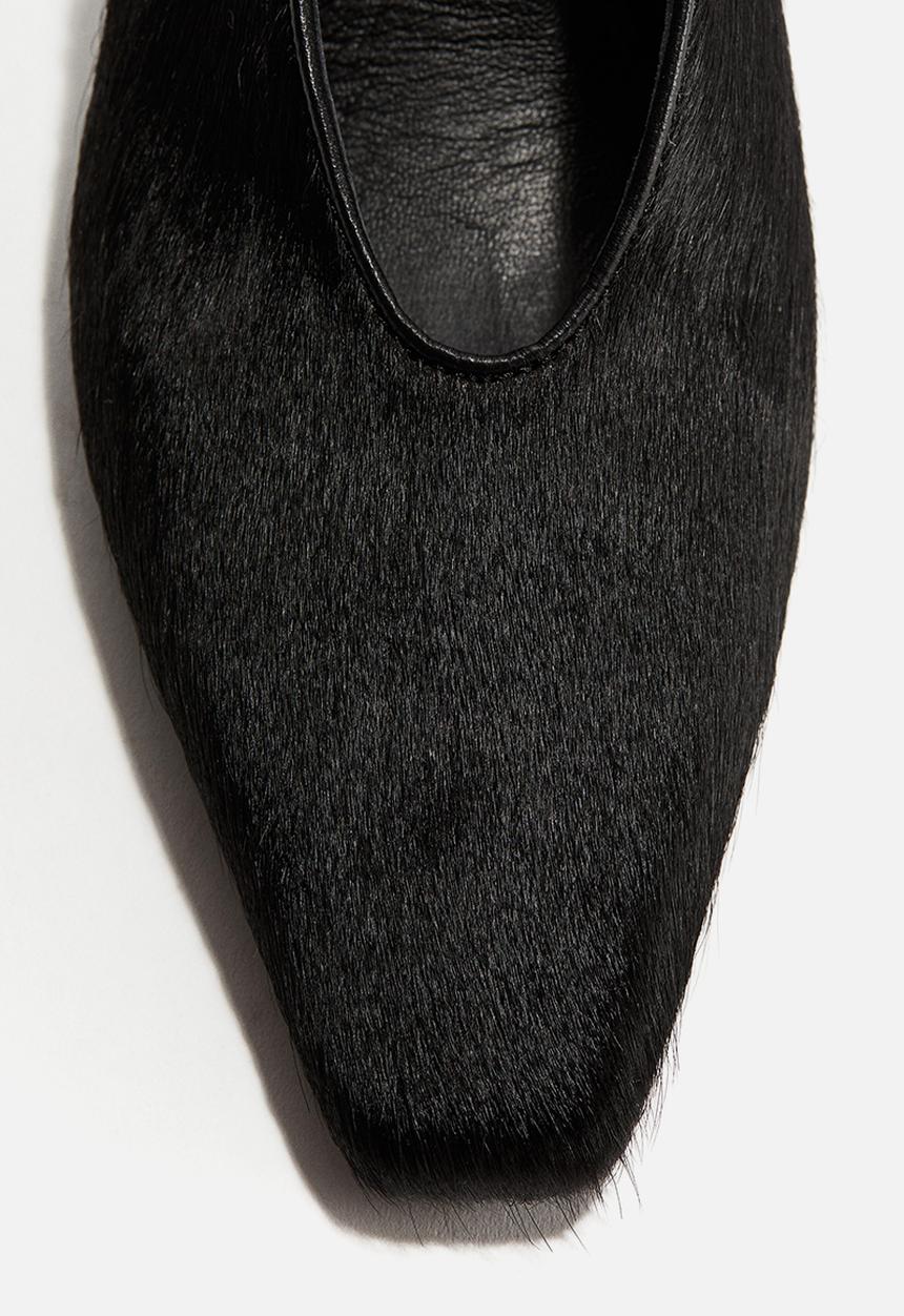 H&M - Heeled leather slingbacks - black