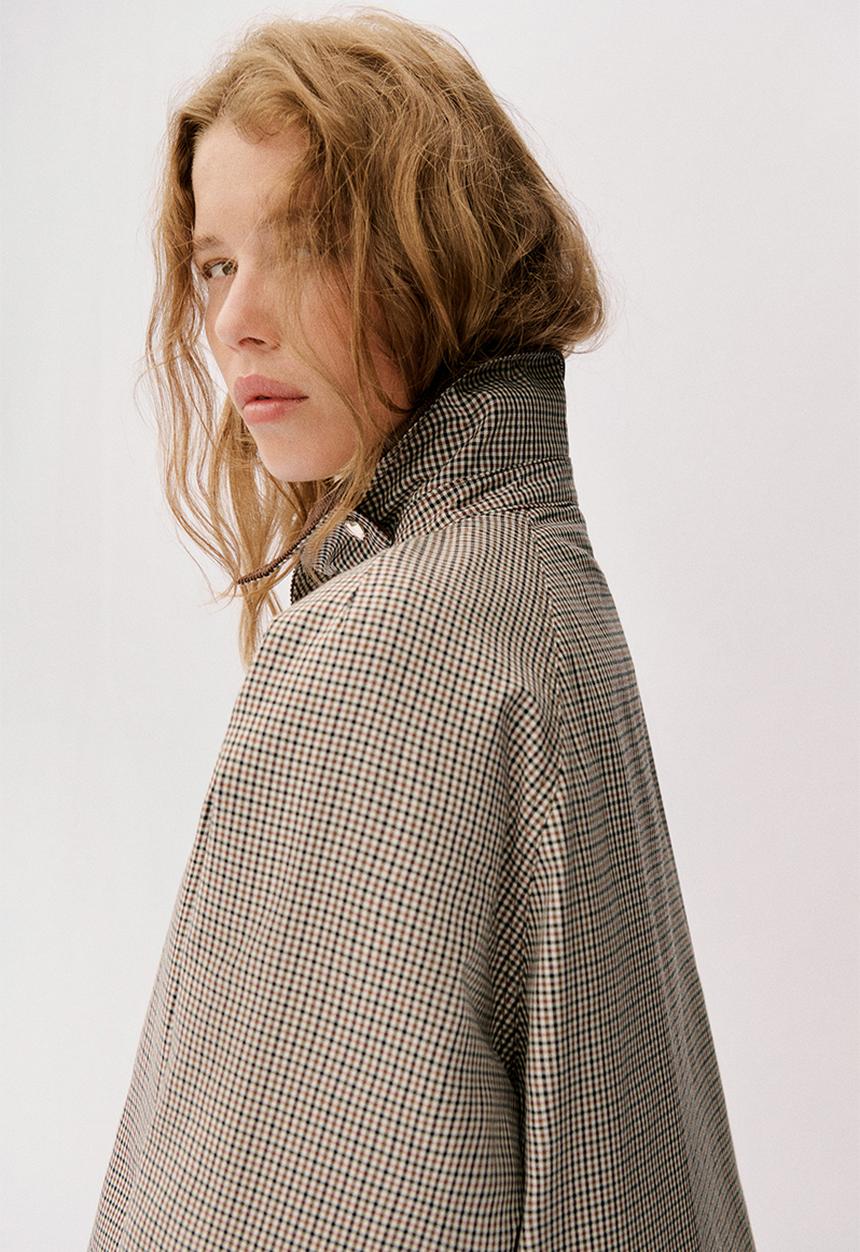 H&M - Corduroy-collar jacket - brown checked