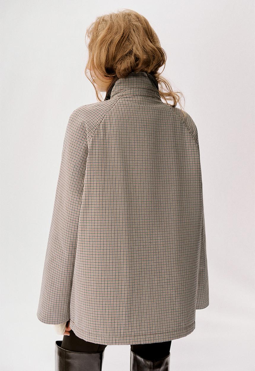 【新品タグ付き】I_am corduroy collar check coat Corduroy-collar jacket - brown/checked - 1307883001