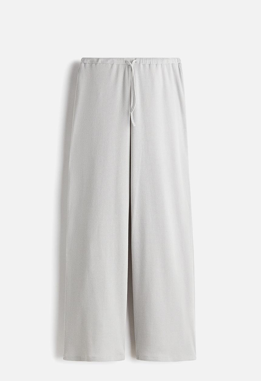 H&M - Waffled jersey trousers -  light grey