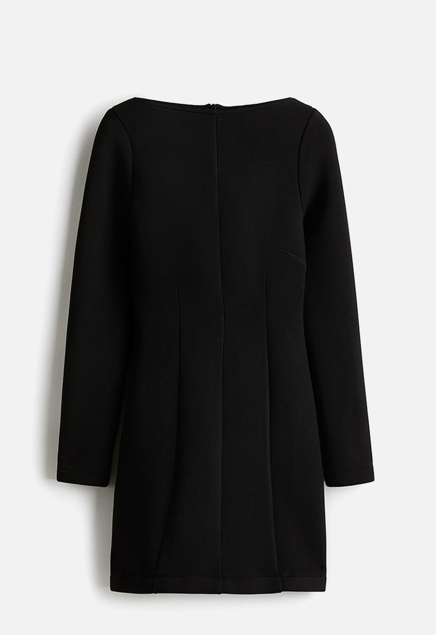 H&M - Boat-neck mini dress - black