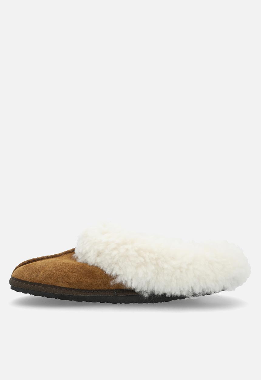 Karu - Sleek suede wool inner slipper - tan