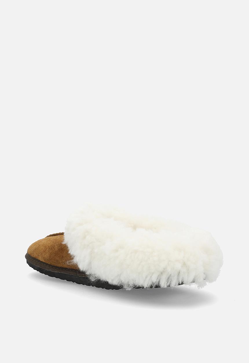 Karu - Sleek suede wool inner slipper - tan