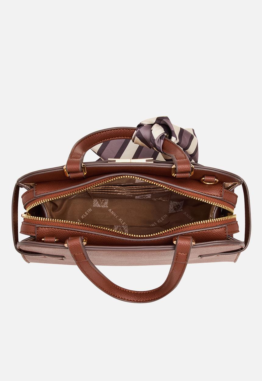 Anne Klein - Cambodia Medium Satchel W/ Detachable Strap Bag - Hazelnut