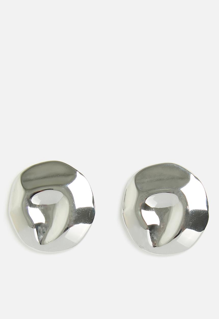 Tessa Design - Ensley Abstract Pin Earrings - Silver