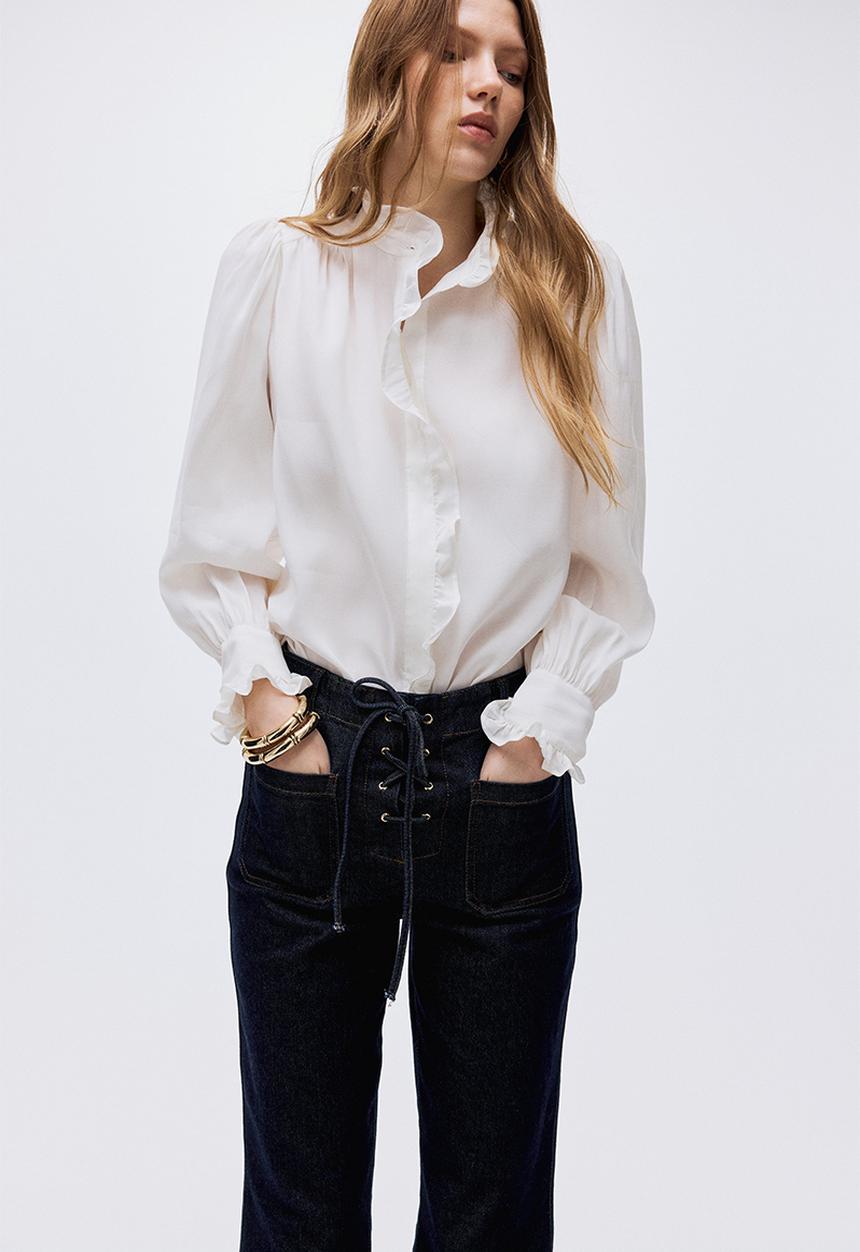 H&M - Flared high jeans - dark denim blue