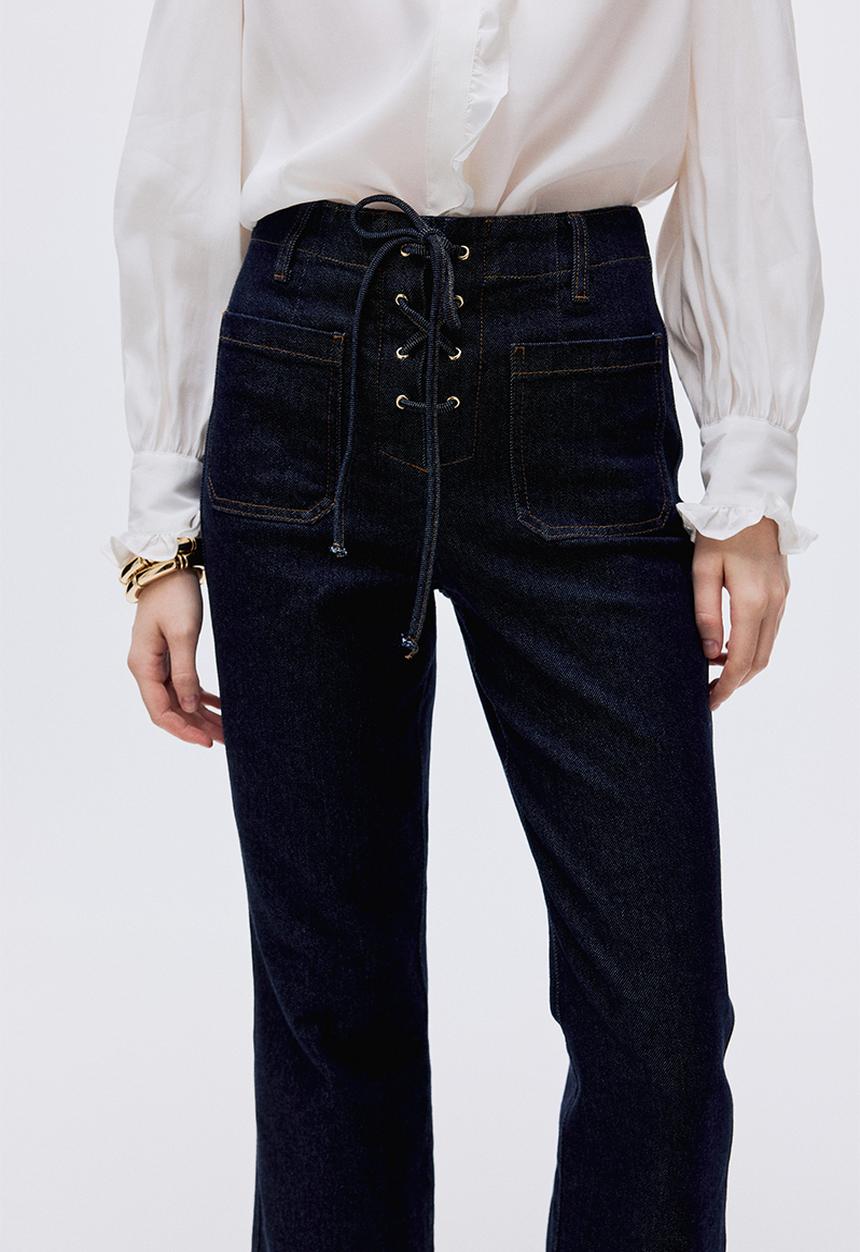 H&M - Flared high jeans - dark denim blue