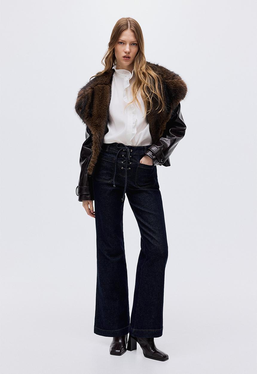 H&M - Flared high jeans - dark denim blue