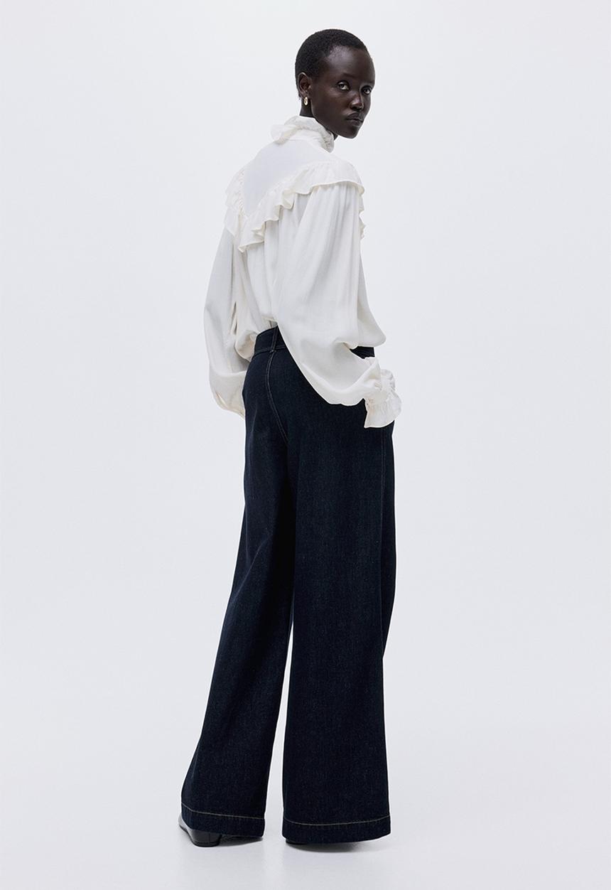 H&M - Wide high jeans - dark denim blue