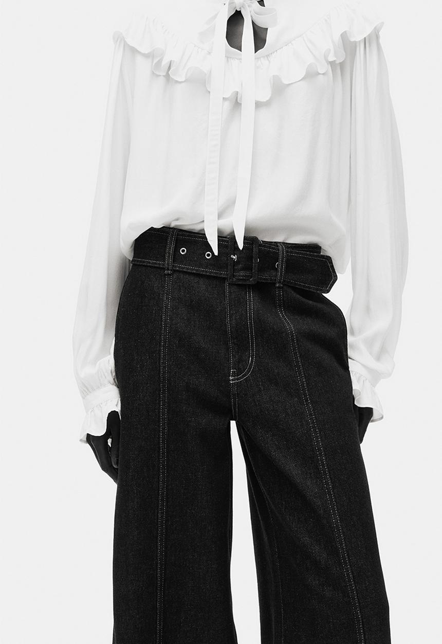 H&M - Wide high jeans - dark denim blue