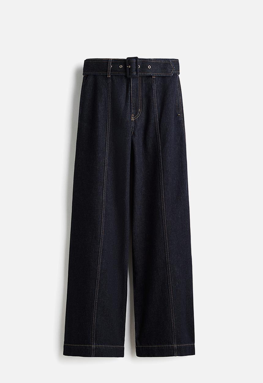 H&M - Wide high jeans - dark denim blue
