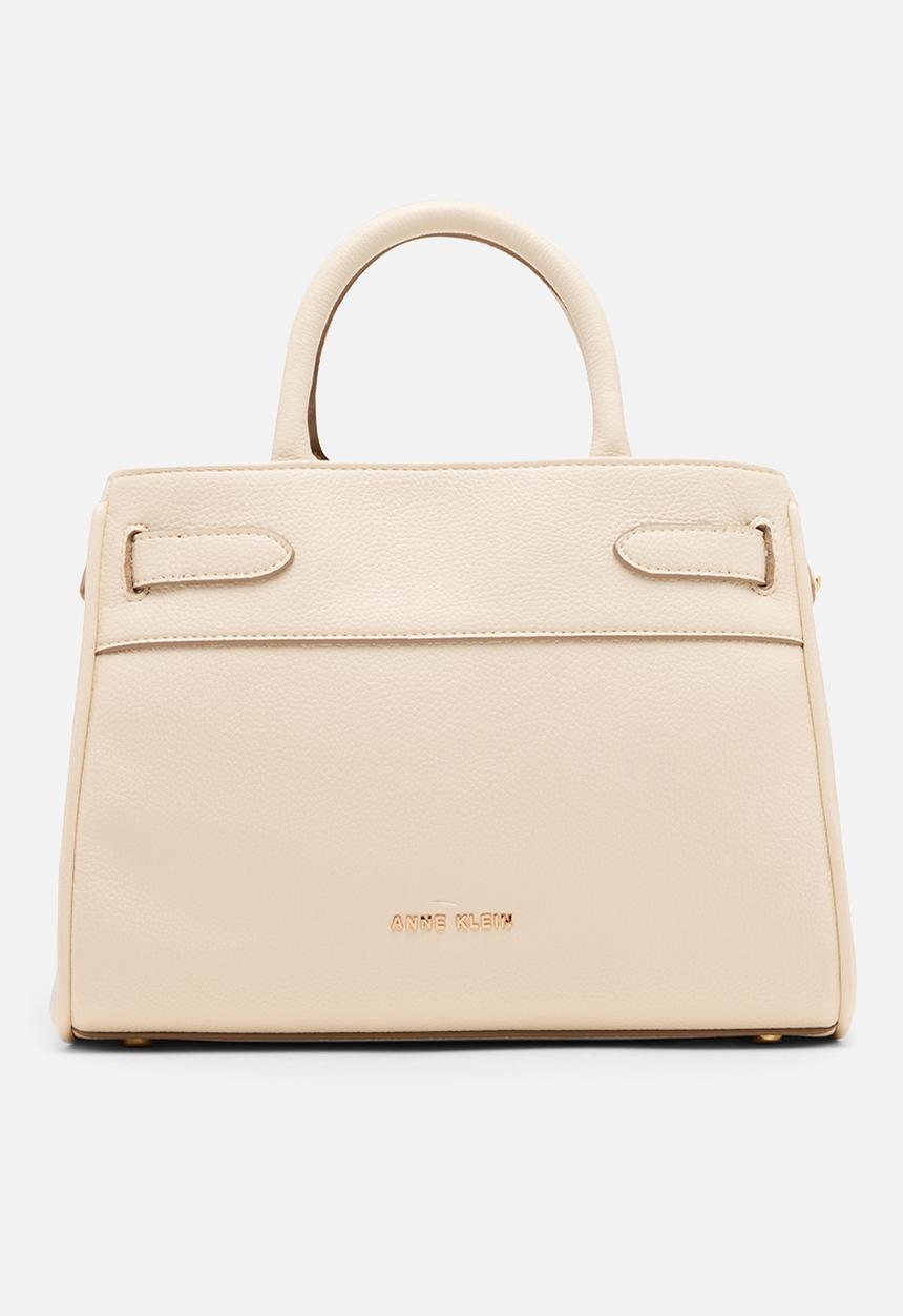Anne Klein - China Midi Satchel W/ Detachable Strap Bag - Pearl White