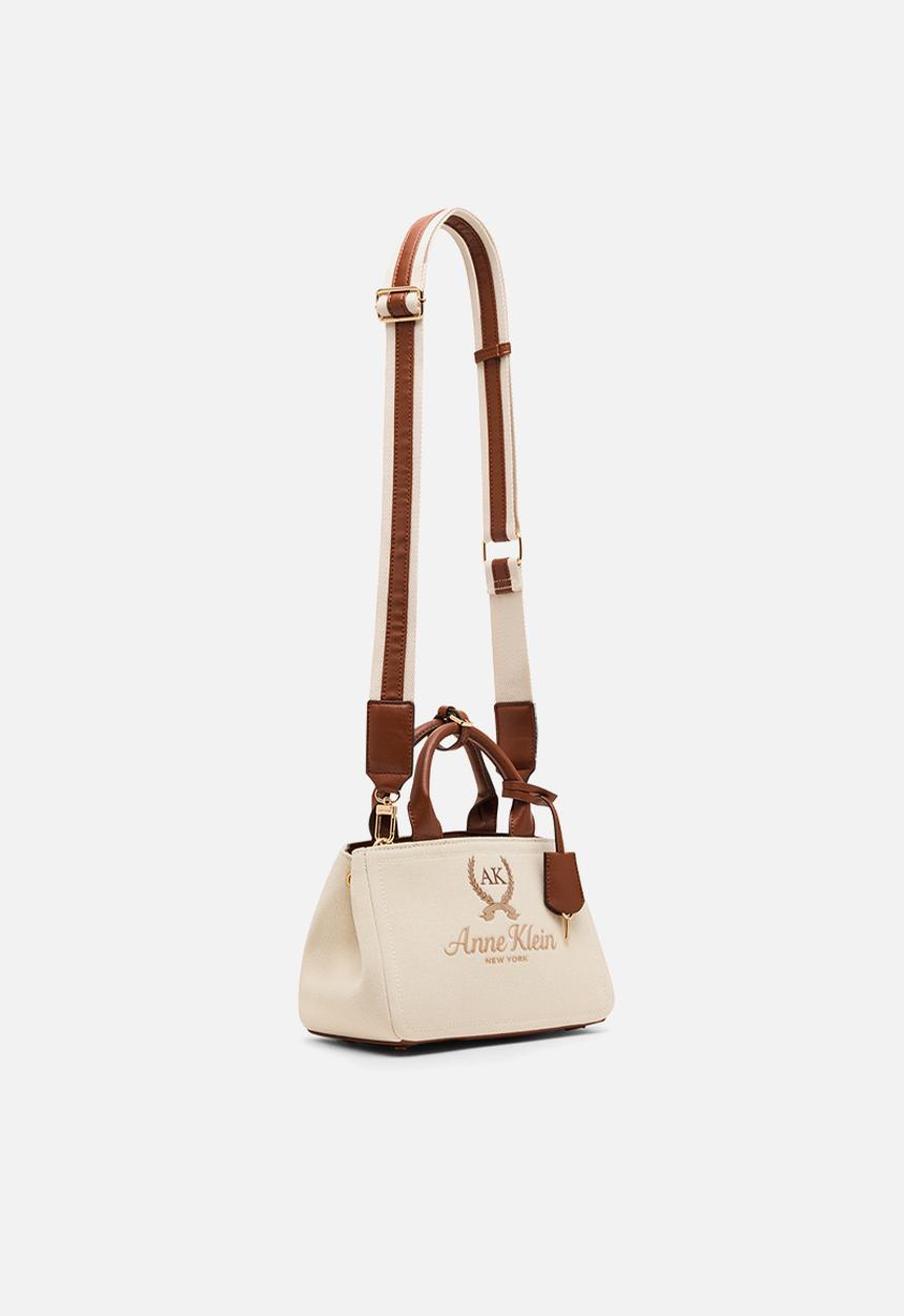 Anne Klein - China Small Satchel W/ Detachable Strap Bag - Natural