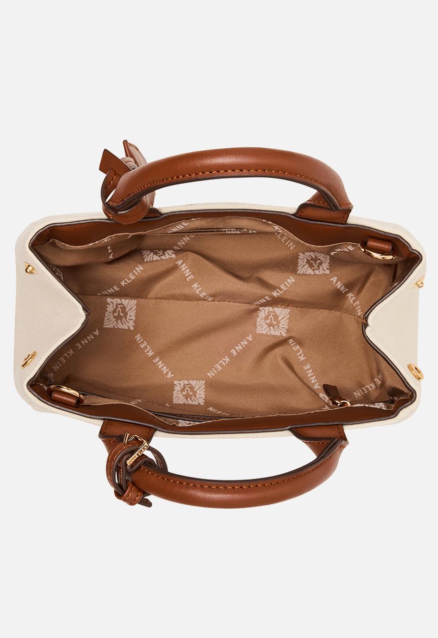 Anne Klein - China Small Satchel W/ Detachable Strap Bag - Natural