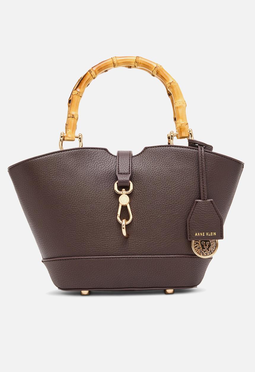 Anne Klein - Cambodia Rounded Mini Tote W/ Detachable Strap Bag-Espresso