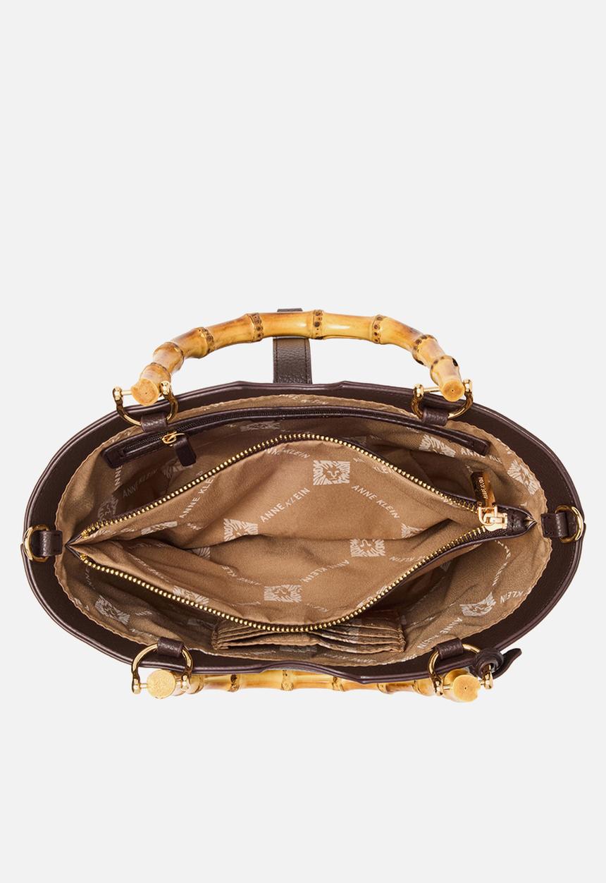 Anne Klein - Cambodia Rounded Mini Tote W/ Detachable Strap Bag-Espresso