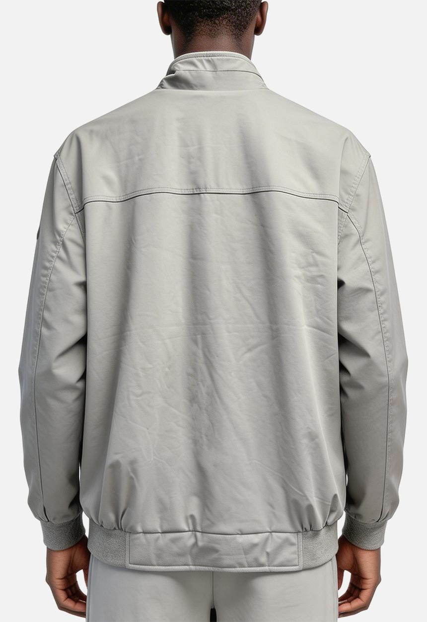 POLO - Donald Long Sleeve Badge Harrington Jacket - Grey