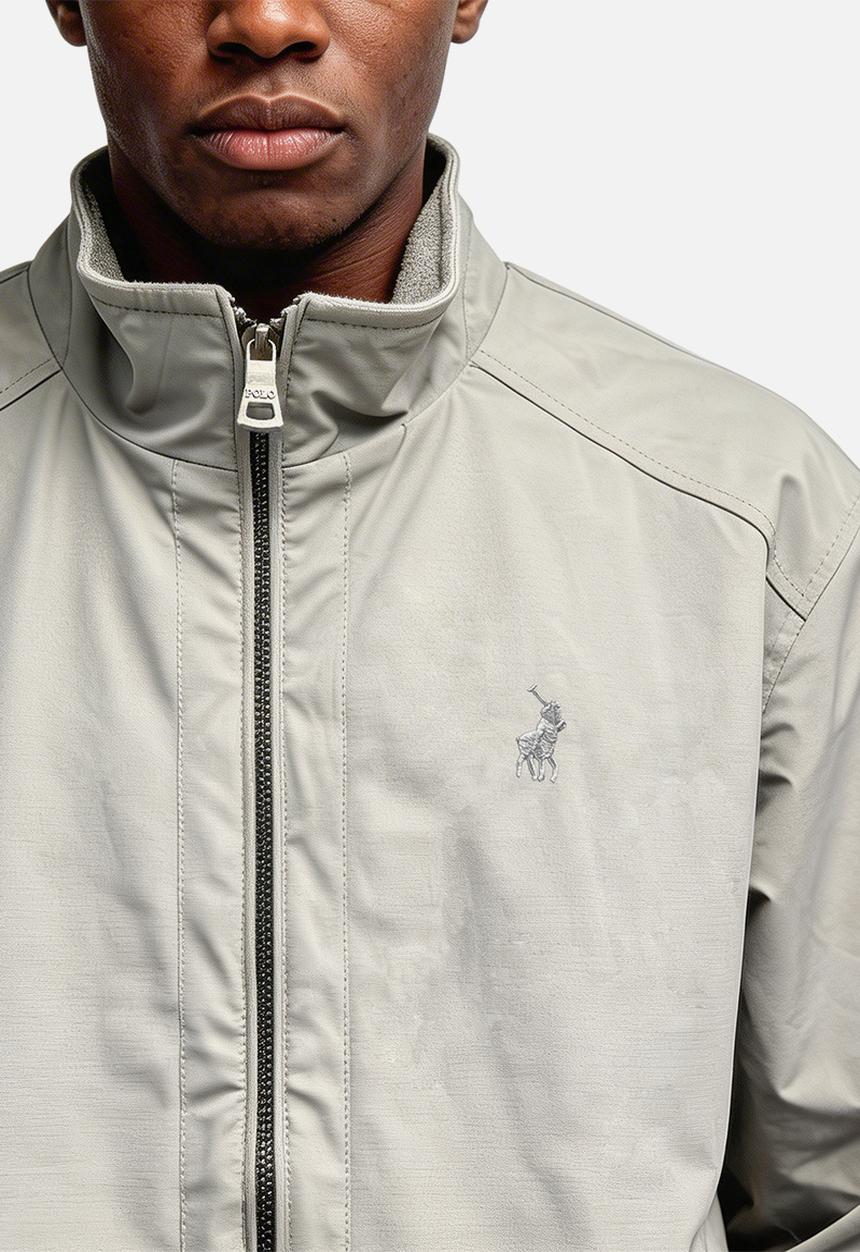 POLO - Donald Long Sleeve Badge Harrington Jacket - Grey