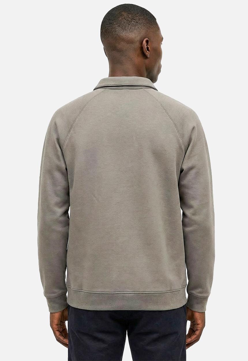 POLO - Thulani Sport Long Sleeve 1/4 Zip Sweat Top - Charcoal