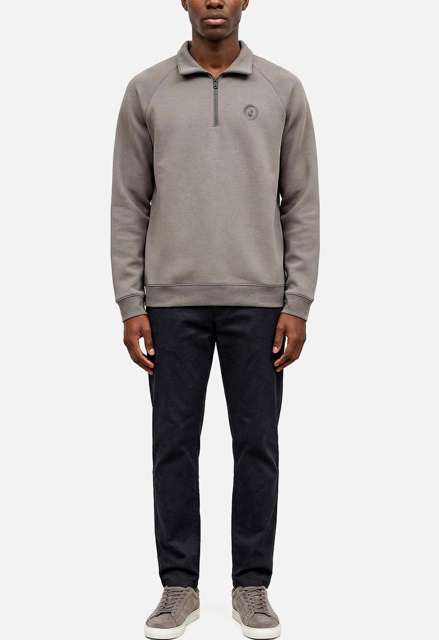 POLO - Thulani Sport Long Sleeve 1/4 Zip Sweat Top - Charcoal