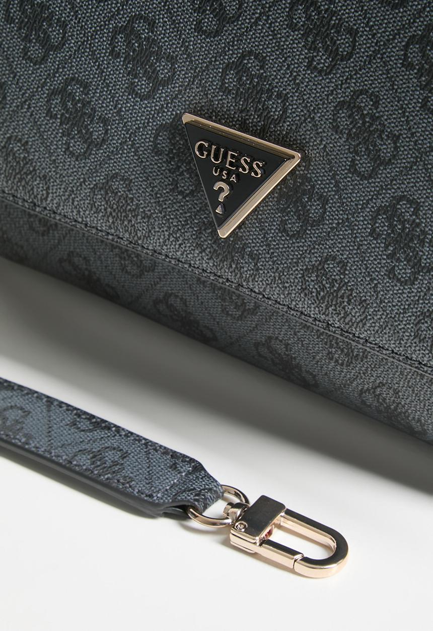 GUESS - Meridian ii flap crossbody bag- coal logo